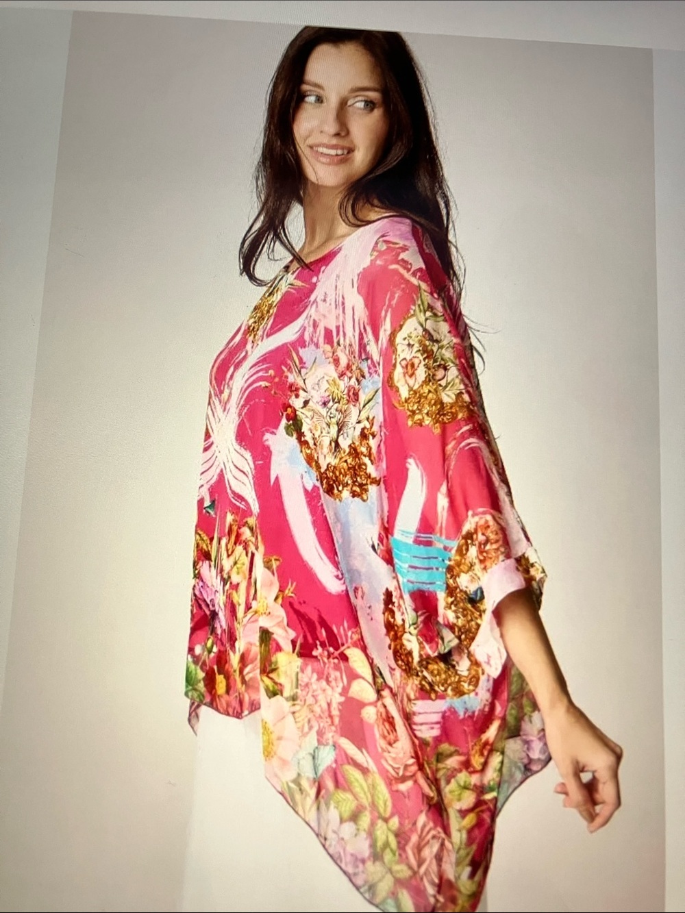 West Loop Bright Pink Floral cover up